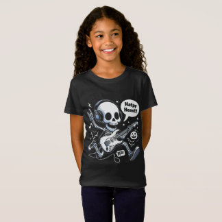 Skull Guitar Halloween Rocker Funny Music Fläkt Te T Shirt