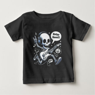 Skull Guitar Halloween Rocker Funny Music Fläkt Te T Shirt