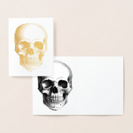SKULL guldfärgat fet-kort Folierat Kort