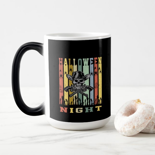 Skull Gun, Halloween Natt Magisk Mugg (Med munk)