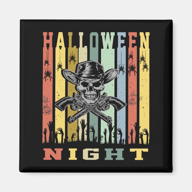 Skull Gun, Halloween Natt Magnet (Framsidan)