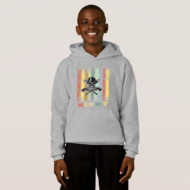Skull Gun, Halloween Natt T Shirt (Hel framsida)