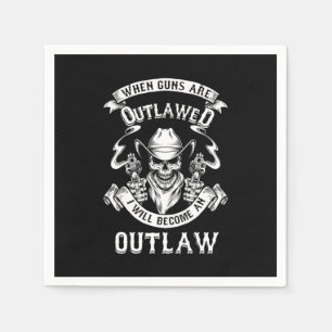 Skull Guns Outlaw Cowboy Western Shooting Gift Pappersservett
