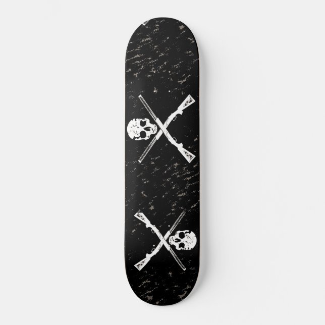 Skull & Guns Skateboard av Bradley Boness Bräda 19,5 Cm (Framsida)