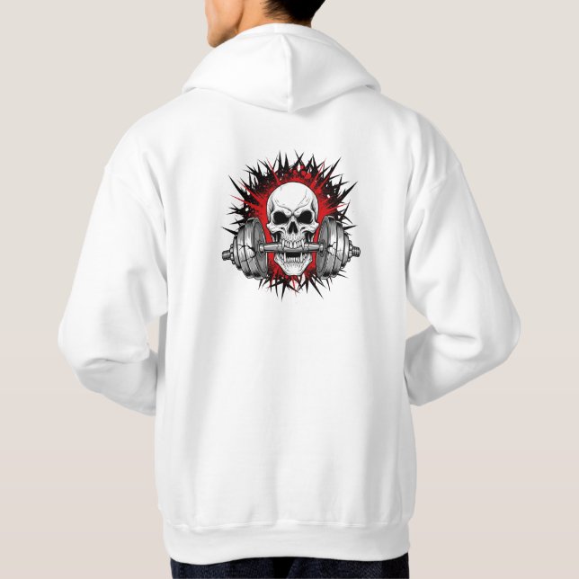 Skull Gym Beast T-Shirt - Hardcore Weightlift D Hoodie (Baksida)