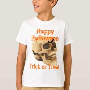 Skull Halloween bus eller godis Tee Shirt