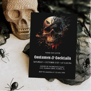 Skull Halloween Cocktails & Costumes Party Inbjudningar