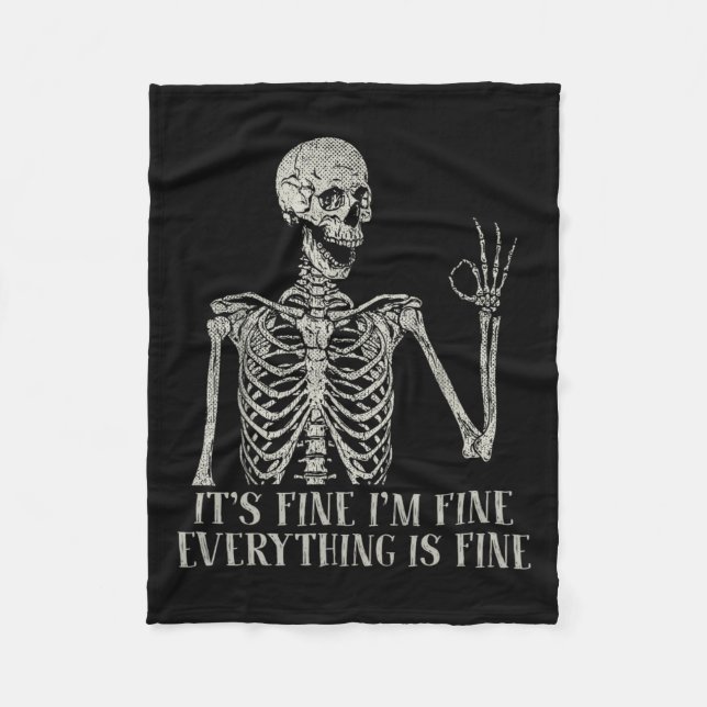 Skull Halloween Costume Bra Im Bra Skeleton Fleecefilt (Framsidan)