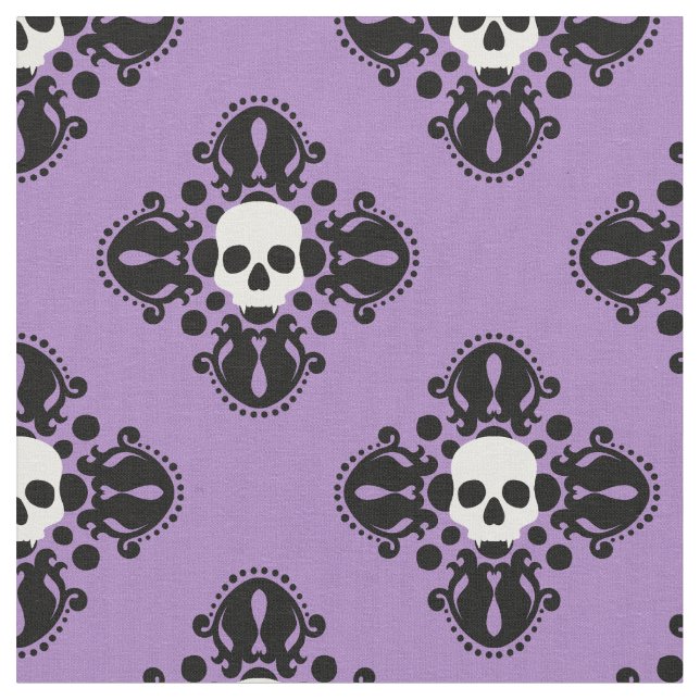 Skull Halloween-dämpare på lila Tyg (Närbild)