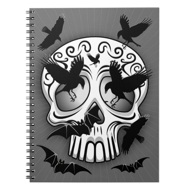 Skull Halloween Decorative Calaveras Anteckningsbok (Framsidan)