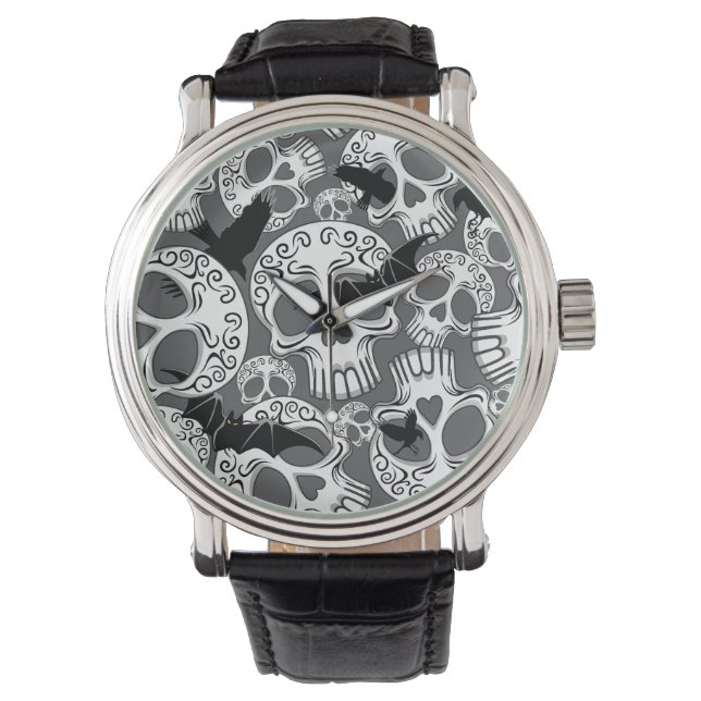 Skull Halloween Decorative Calaveras Armbandsur (Framsida)