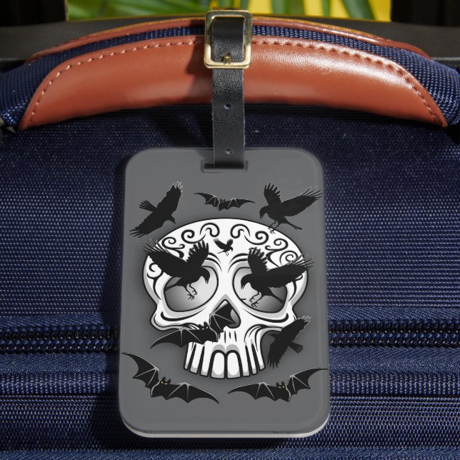 Skull Halloween Decorative Calaveras Bagagebricka (Framsida Insitu 2)
