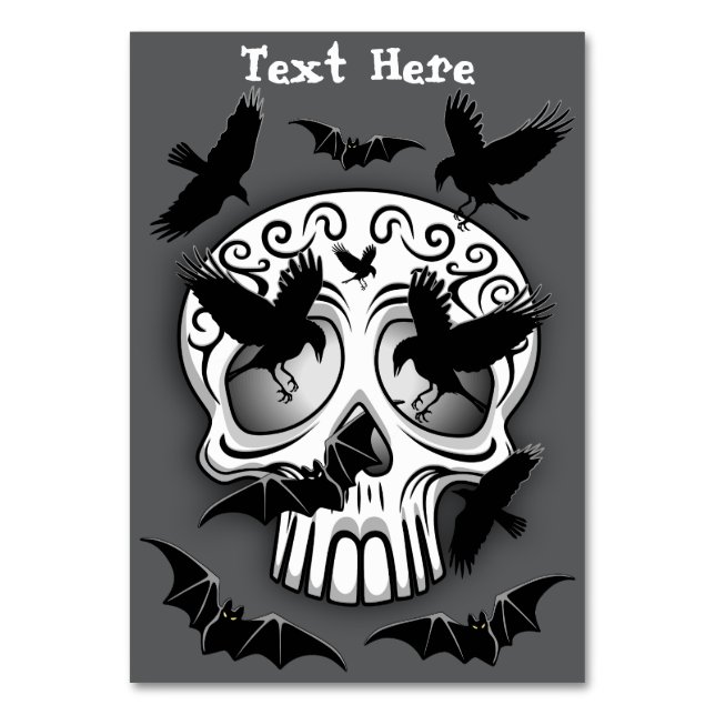 Skull Halloween Decorative Calaveras Bordsnummer (Framsidan)