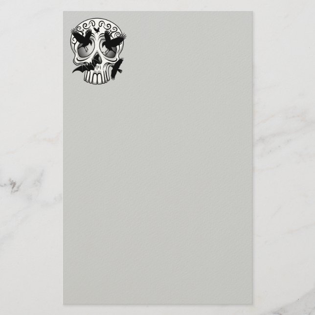 Skull Halloween Decorative Calaveras Brevpapper (Framsida)