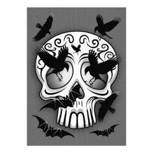 Skull Halloween Decorative Calaveras Fototryck