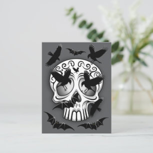 Skull Halloween Decorative Calaveras Helg Vykort