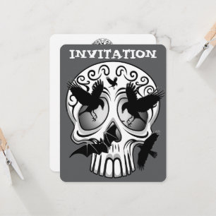 Skull Halloween Decorative Calaveras Inbjudningar