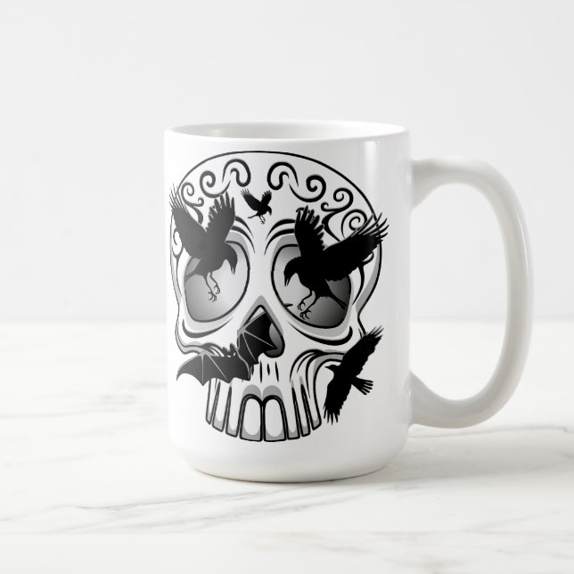 Skull Halloween Decorative Calaveras Kaffemugg (Höger)