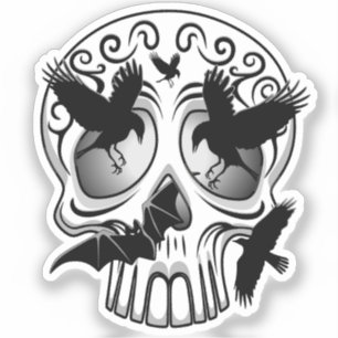 Skull Halloween Decorative Calaveras Klistermärken
