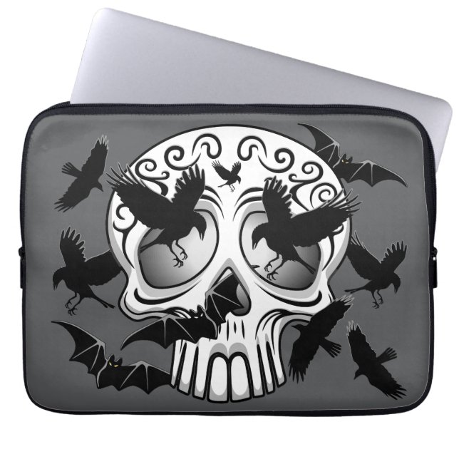 Skull Halloween Decorative Calaveras Laptop Fodral (Framsidan)