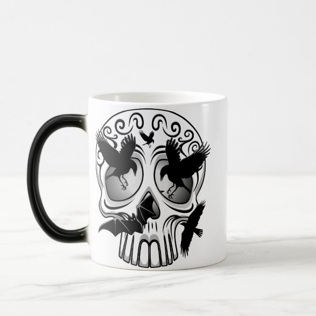 Skull Halloween Decorative Calaveras Magisk Mugg (Vänster)