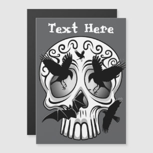 Skull Halloween Decorative Calaveras Magnetisk Inbjudningskort