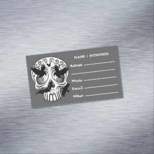 Skull Halloween Decorative Calaveras Magnetiska Visitkort