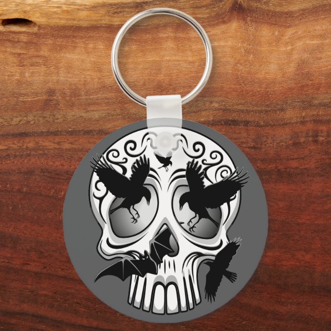 Skull Halloween Decorative Calaveras Nyckelring (Framsida)