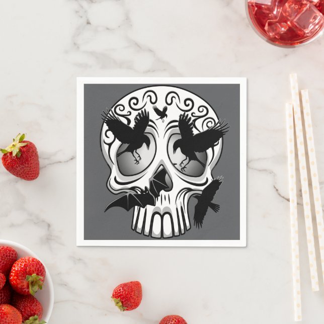 Skull Halloween Decorative Calaveras Pappersservett (Insitu)