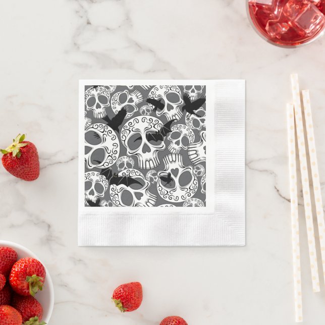 Skull Halloween Decorative Calaveras Pappersservett (Insitu)