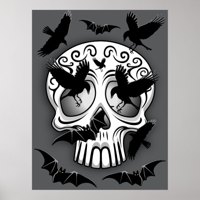 Skull Halloween Decorative Calaveras Poster (Framsidan)
