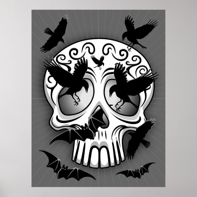Skull Halloween Decorative Calaveras Poster (Framsidan)