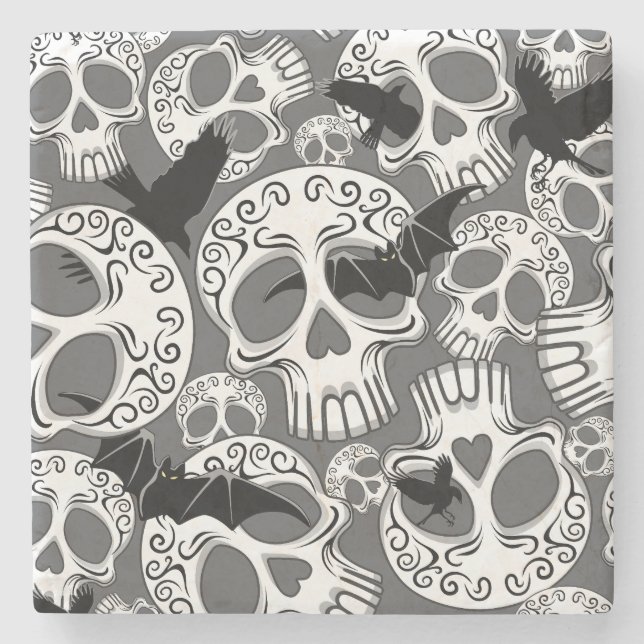 Skull Halloween Decorative Calaveras Stenunderlägg (Framsidan)