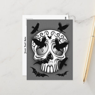 Skull Halloween Decorative Calaveras Vykort
