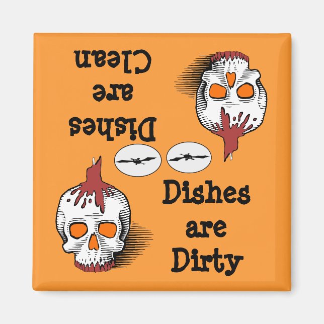 Skull Halloween Dishwasher Magnet (Framsidan)