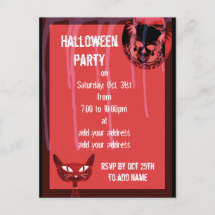 Skull halloween fest-inbjudan inbjudan vykort