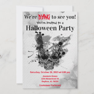 Skull Halloween fest Inbjudningar