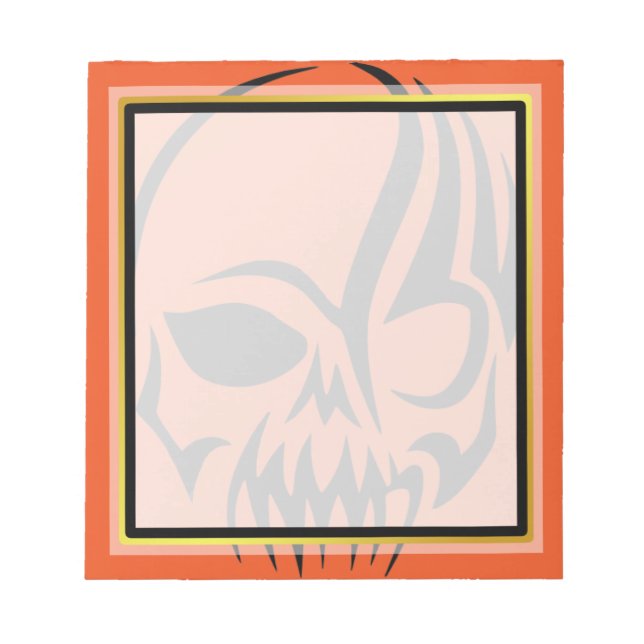 Skull Halloween Guld-gränsare Anteckningsblock (Framsida)