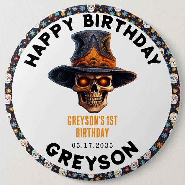 Skull Halloween Kids Costume Party - Cute & Spooky Knapp (Framsida)