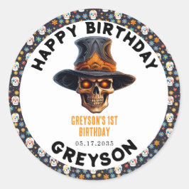 Skull Halloween Kids Costume Party - Cute & Spooky Runt Klistermärke