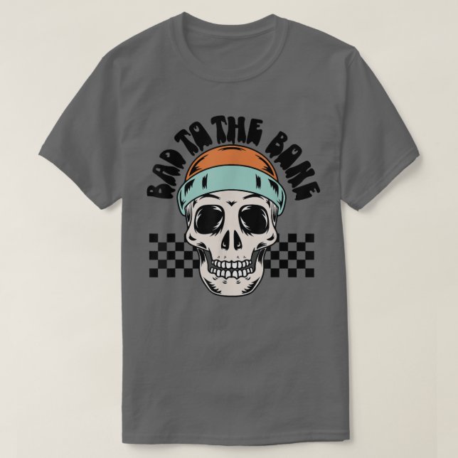 Skull Halloween Motorcycle Biker Party Funny Hallo T Shirt (Design framsida)