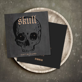 Skull Halloween Stud Earring Visning Card Fyrkantigt Visitkort