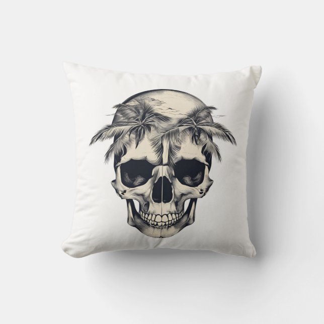 Skull Handflatan-Träd Dekorativ kudde (Framsida)