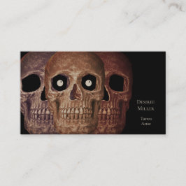 Skull Head Funny Sepia Brown Black Gothic Visitkort