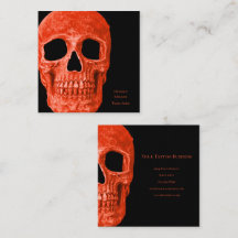 Skull Head Gothic Neon Orange Black Tatto Shop