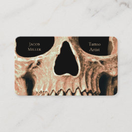 Skull Head Gothic Tan Brown Black Tatto Shop Visitkort