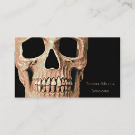 Skull Head Gothic Tan Brown Black Tatto Shop Visitkort