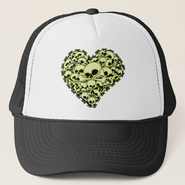 Skull Heart - Grön Keps (Framsida)
