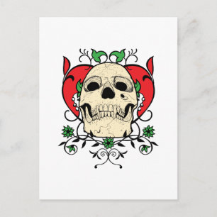 Skull Heart Grunge Vykort