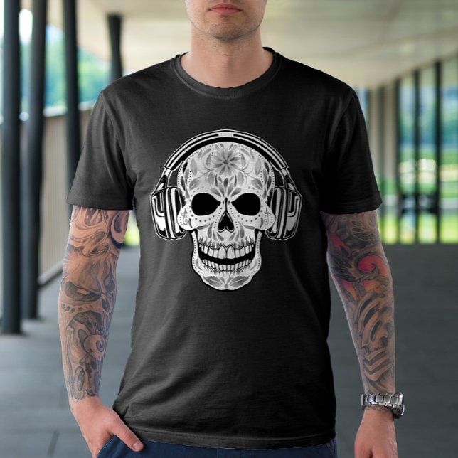 Skull-hörlursmusik T-Shirt (Skapare uppladdad)